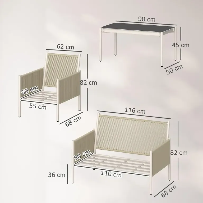 Trädgårdsmöbelset i Konstrotting Loungeset med Soffa 2-sits