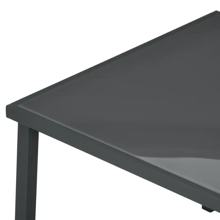 Trädgårdsmöbelset Sittset Svart av Mesh och Metall 5 Delar