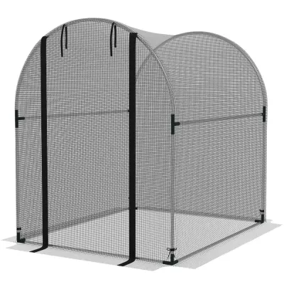 Trädgårdsnät Växtskyddstält Svart av Stål 1,2 x 1,5 x 1,5 m
