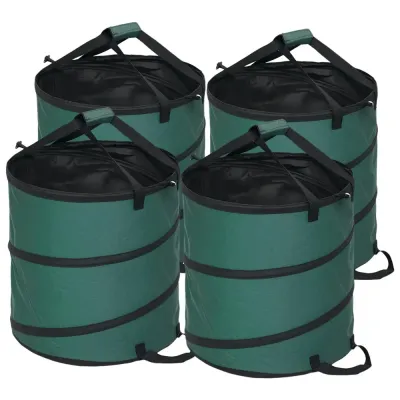Trädgårdssäckar 4-Pack 86 L med Handtag, Gröna