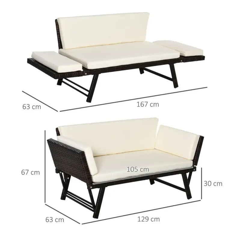 Trädgårdssoffa Konstrotting 2-Sits 129 x 63 x 67 cm