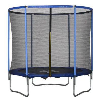 Studsmatta Ø244 cm med Skyddsnät, Blå och Svart