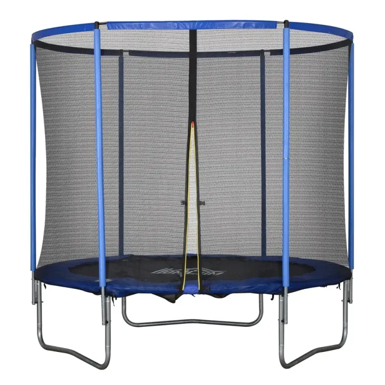 Studsmatta Ø244 cm med Skyddsnät, Blå och Svart
