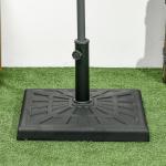 Parasollställ Paraplyfot Svart av Konstharts för Trädgård Stabilt Underlag för Paraplystänger Ø 32-48 mm 51 x 51 x 32 cm