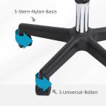 Ergonomisk Rullpall med Ryggstöd Justerbar Snurrpall Bekväm Sits Konstläder för Klinik eller Kontor Vit 35 X 72-84 Cm