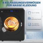 Kompakt Torktumlare med 6 Program, 40-60°C, 3 kg Kapacitet och Pekkontroll, Svart