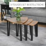 Soffbord 3-Pack Sidobord Staplingsbord Häckbord MDF för Vardagsrum och Dekoration Natur Svart