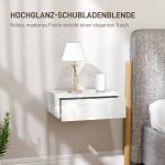 Sängbord Väggmonterade 2 Pack Vit Spånskiva för Sovrum Vägghängda Nattduksbord med Låda Svävande Design och Modern Look