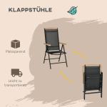 Hopfällbar Matgrupp i Aluminium 7 Delar, Praktiskt Utemöbelset med Bord och 6 Stolar, Lättviktig Design för Trädgård, Svart