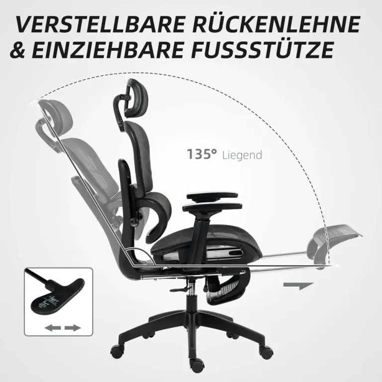 Kontorsstol Ergonomisk Svart av Nät
