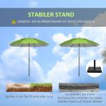 Strandparasoll med Ventilationshål och Skyddskåpa, Grön, Ø185 cm