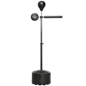 Höjdjusterbar Stansboll, 360° Roterbar, Inklusive Boxningsbandage, Svart, 80,5 x 48 x 163–205 cm