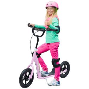 Barnsparkcykel med Handbroms och Stöd, 12-tums Hjul, Stål, Rosa, 5+, 120 x 52 x 88 cm
