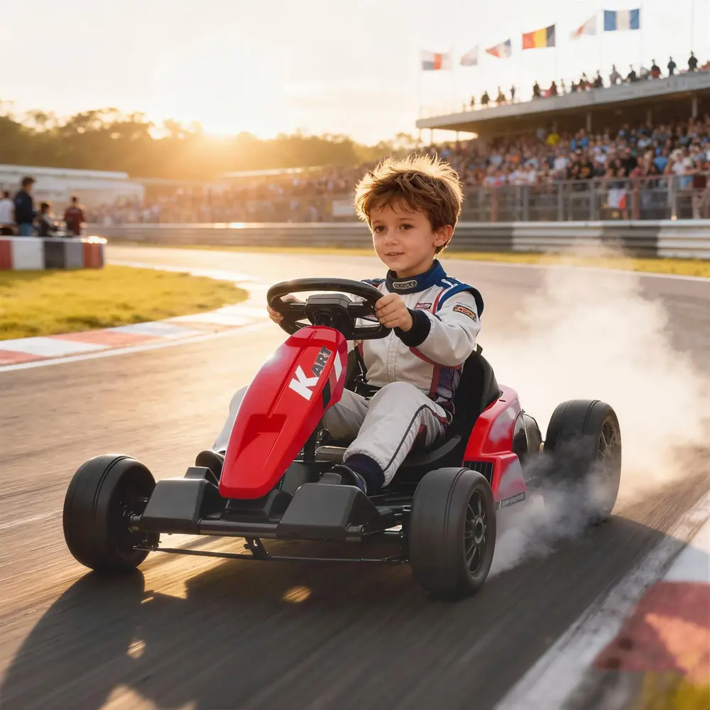 Elbil Gokart 24V Röd Plast och Metall för Barn 6–12 År
