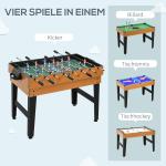 Spelbord Multispelbord Natur Svart av Stål och MDF för Barn 4-i-1 Bord med Biljard och Fotboll