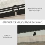 Sidoväggar till Paviljong 3x3 m, Ersättningsväggar i Polyester med Krokar, Väderbeständigt Vindskydd, Beige, 302 x 205 cm