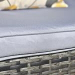 Hängande Trädgårdsbänk i Konstrotting, 2-Sitsig Gungbänk för Avkoppling, Väderbeständig Hängsoffa för Veranda, Grå, 127 x 57,5 x 60 cm