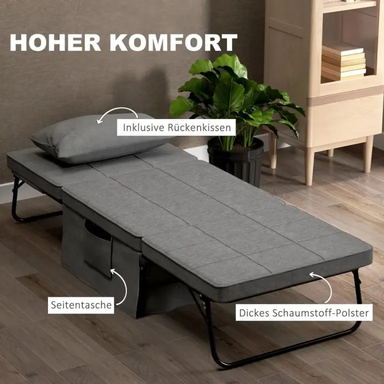 Hopfällbar Gästsäng och Ottoman 4-i-1 188 x 75 x 38 cm