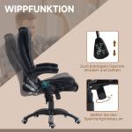 Kontorsstol med Massage- och Värmefunktion, Ergonomisk, Höj- och Sänkbar, Svart