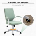 Ergonomisk Kontorsstol i Grönt Tyg, Justerbar Skrivbordsstol med Vippfunktion, Bekväm Arbetsstol för Hemmakontor, Grön, 62 x 69 x 92-100 cm
