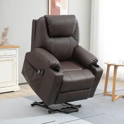 TV-Fåtölj Massagestol Brun av Tyg och Skum 88 x 99 x 106 cm