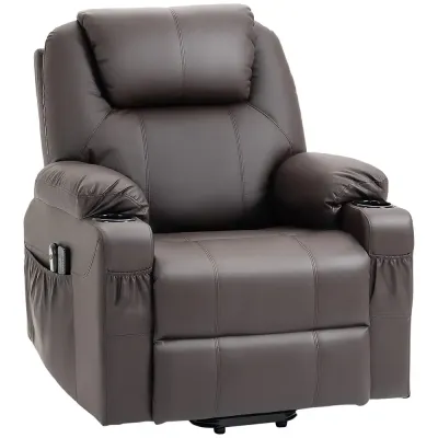 TV-Fåtölj Massagestol Brun av Tyg och Skum 88 x 99 x 106 cm