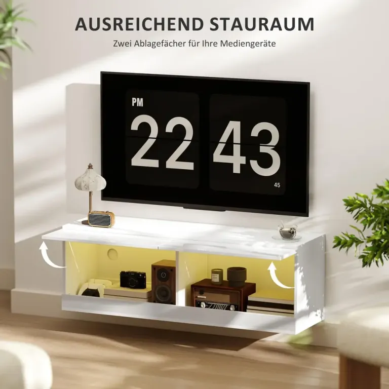 TV-Skåp Vägghängt Skåp med LED-Belysning 120 x 35 x 40,5 cm