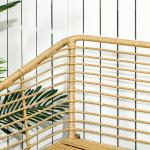 Loungegrupp i Konstrotting 4 Delar, Modern Utemöbel med Soffa och Fåtöljer, Inkluderar Dynor i Boho-Stil, Sand/Mörkgrå