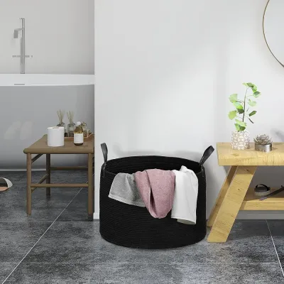 Tvättkorg Svart av Tyg 88 l 56 x 56 x 35,5 cm