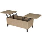 Loungegrupp i Konstrotting 3 Delar, Modulär Utemöbel med Soffbord och Sidobord, Väderbeständig Design för Uteplatsen, Grå/Brun