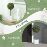 Set med 2 Konstgjorda Buxbom Topiary Bollar 45 cm, Konstgjorda Växter i Kruka