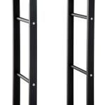 Vedställ Vedhållare 100 Kg Stål Kompakt Vedförvaring för Hemmet Svart 60 X 25 X 100 Cm