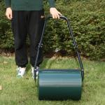 Trädgårdsvält i Metall, Robust Gräsmatterulle för Ujämna Ytor, Fyllbar med Sand eller Vatten, Grön, 31 cm, 40 l
