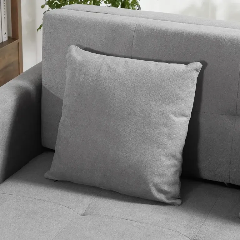 Bäddsoffa 2-Sits Soffa Grå av Polycotton 152 x 101 x 81 cm