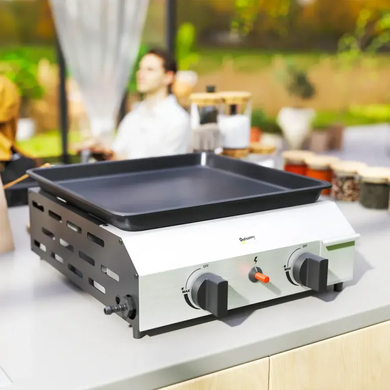 Gasolgrill Grillvagn 2 Brännare 44 x 44,5 x 19 cm