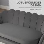 2-Sitsig Soffa i Sammet, Rymlig Loungesoffa med Mjuka Kuddar, Elegant Tygsoffa för Vardagsrum, Grå, 133 x 63 x 75 cm