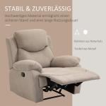 Relaxstol Enkel Soffa Solstol med 150° Lutning TV-Stol Linnelook Beige 97 X 96 X 105,5 Cm