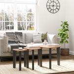 Soffbord 3-Pack Sidobord Staplingsbord Häckbord MDF för Vardagsrum och Dekoration Natur Svart