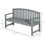 Trädgårdsbänk för 2 Personer med Ryggstöd och Väderbeständig Yta för Altan Hållbar och Stabil Grå Trä 143 x 51 x 85 cm