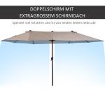 Parasoll Marknadsparaply Dubbelparasoll med Handvev Oval 460 X 270 X 240 Cm för Trädgård och Terrass Ljus Kaffe