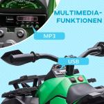 Elektrisk Fyrhjuling Barnfordon Röd av Plast och Metall för Barn 3-5 År 6V Fordon med MP3 och Strålkastare