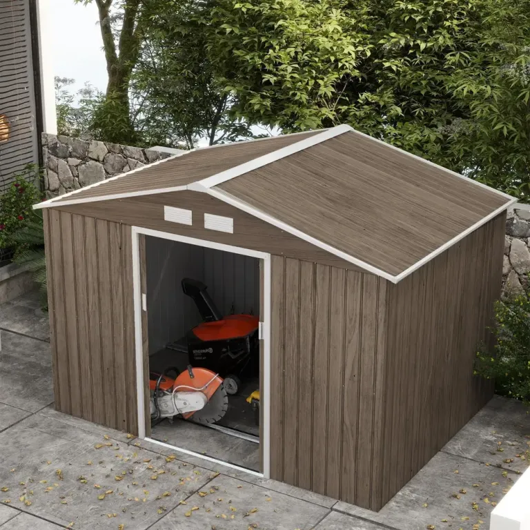 Redskapsbod Trädgårdsskjul Trädgårdsbod Ljusbrun 277 x 195