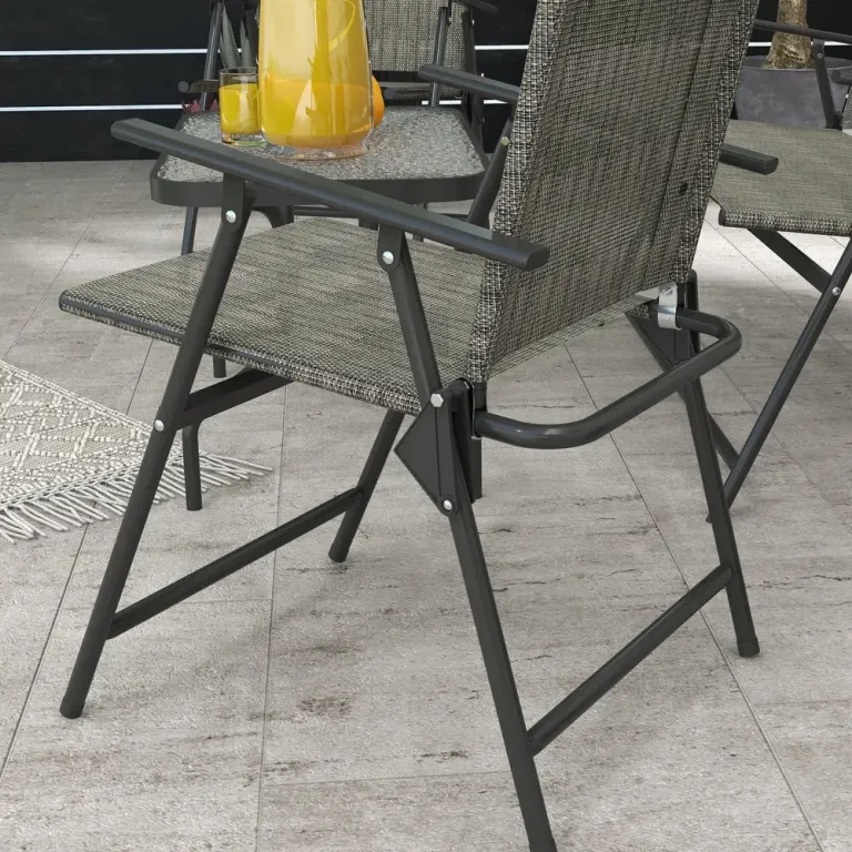 Hopfällbart Trädgårdsmöbelset 4 Delar i Metall, Brun