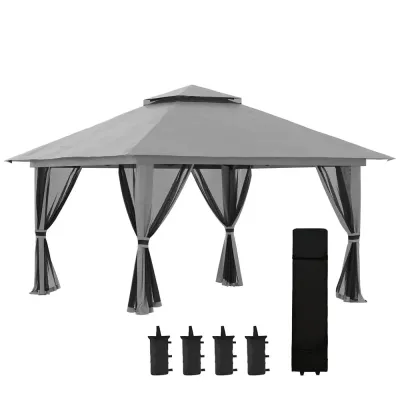 Hopfällbar Pop-up Paviljong Stort Partytält 4 x 4 m