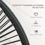 Trädgårdsbänk Parkbänk Svart av Polyrattan och Stål för Terrasser och Balkonger 2-Sits Bänk Robust Stålkonstruktion Lastkapacitet upp till 260 kg