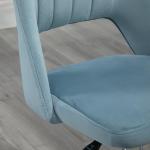 Snurrstol i Blå Sammet, Justerbar Kontorsstol för Vardagsrum, Elegant Skrivbordsstol med Ergonomisk Design, Blå