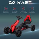Trampbil Gokart Flerfärgad av Metall och Plast för Barn 3-8 År med Justerbar Sits och Handbroms Utomhusnöjen Kettcar