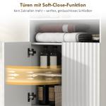 Badrumsskåp Golvmodell Vit MDF med Hyllor för Badrum Soft Close-dörrar Modern Design Förvaring med Öppna Fack