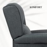 Relaxstol TV-Stol Elektrisk Massagestol Mörkgrå av Tyg för Vardagsrum Justerbar Fåtölj med Värme och Fjärrkontroll