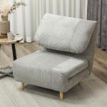 Bäddsoffa Stolsäng 2-i-1 Grå av Manchester och Metall för Sovrum och Vardagsrum Gästsäng med Justerbar Madrass 82 x 89 x 83 cm